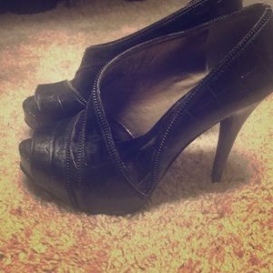 Black zipper heels